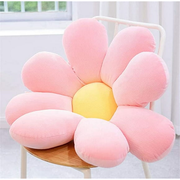 Flower Floor Pillow Daisy Flower Shape Cushion Cute Seating Pad Plush Chair Cushion Throw Pillow Home Decoration 60cm Pink for Girls Women a Reading, Bed Room, or Watching TV Best Gift for Friends K