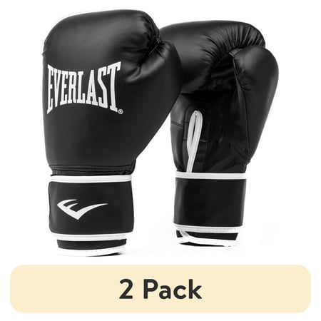 (2 pack) Everlast Core 2 Training Boxing Gloves – Synthetic Leather, S/M, Black