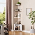 thumbnail image 2 of Ataujin 5-Tier Industrial Corner Bookshelf, Corner Storage Stand, 57'' Storage Rack Organizer, Plant Stand Display Shelf, Easy Assembly Bookcase for Bedroom, Living Room, Home Office, 2 of 7