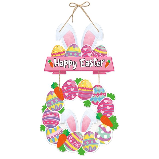 Letreros de Pascua felices para colgar en la pared, decoraciones para interiores y exteriores, vacaciones de primavera