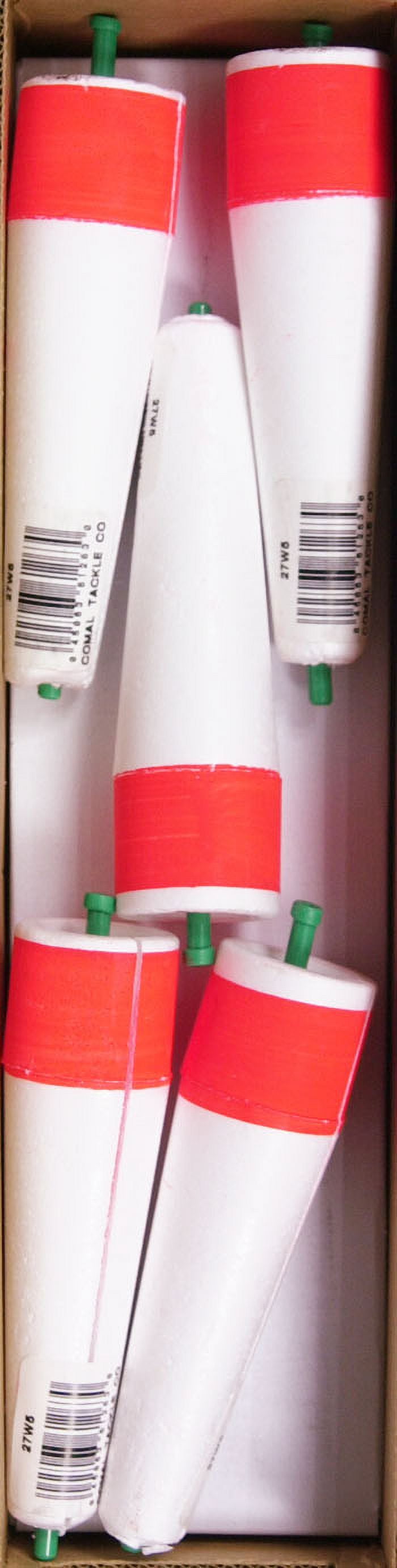 (4 pack) Comal Weighted Popping Fishing Float, Red/White
