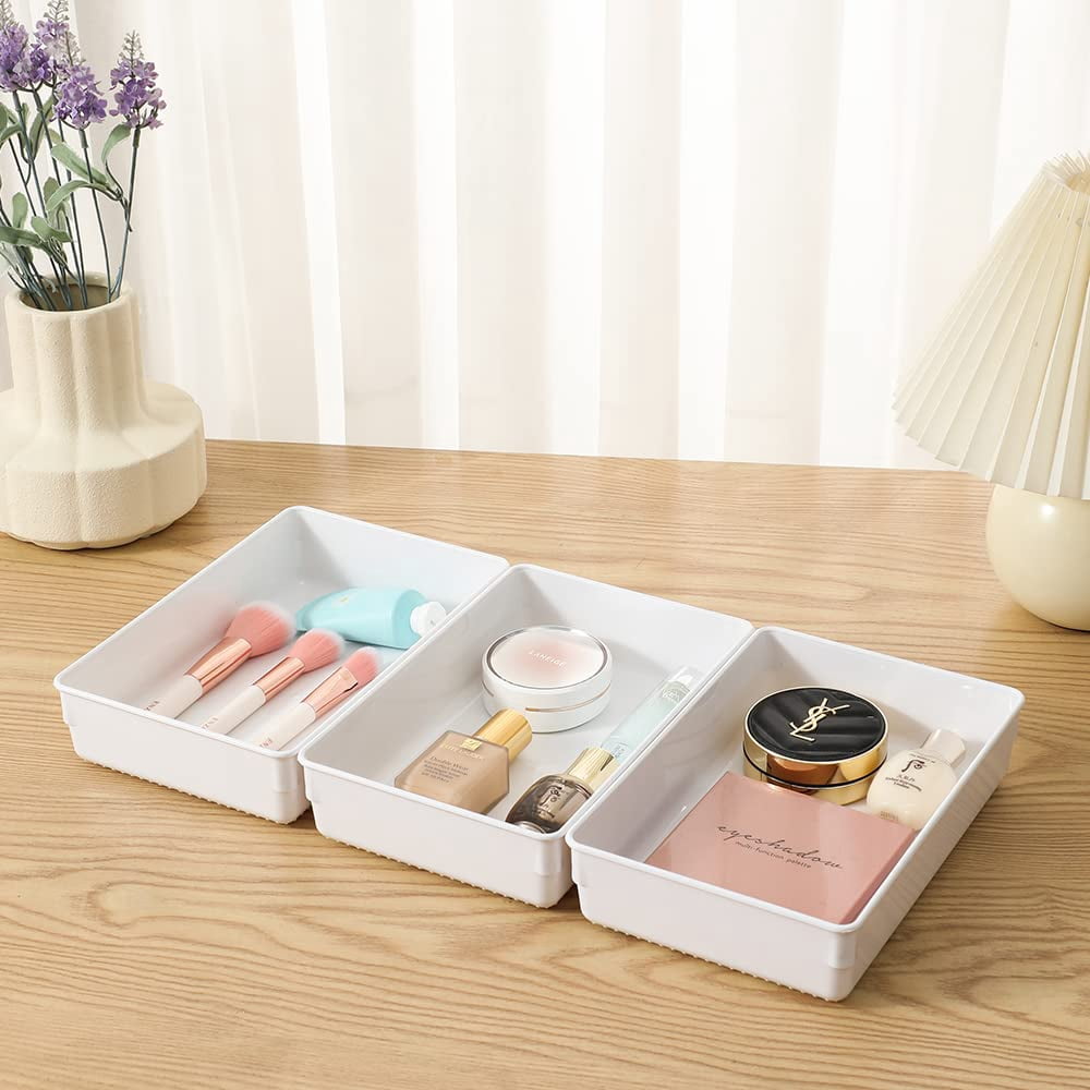 Mesh Silverware Tray Drawer Organizer Flatware and Utensil Storage for Home Office School Bedroom 15x6 Inches Black