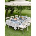 thumbnail image 4 of Outdoor Tablecloth with Umbrella Hole for Patio/Picnic/Party/Camping, Nautical Coastal Waterproof Table Cloth Rectangle Table Cover Washable, Summer Ocean Conch Flower Gray Wooden (60"x 120"), 4 of 8