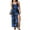 Blue, variant on Michellecmm Women's Long Slim Cami Dress Sleeveless Open Back High Split Floral Print Dresses
