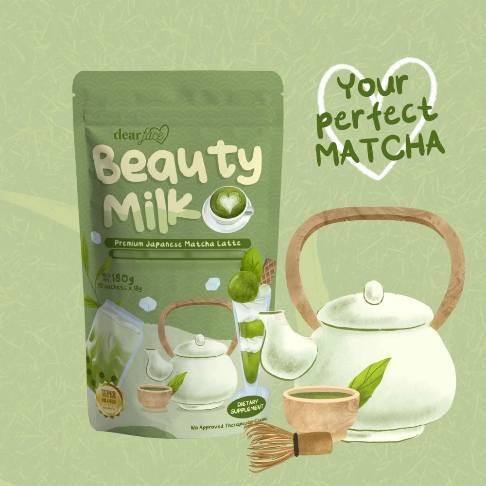 Dear Face Beauty Milk Matcha Latte 10 Sachets - Walmart.com