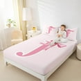thumbnail image 4 of Manfei Bow Initial Letter J Bed Sheets,Kawaii Bowtie Ribbon King Sheets,Girls Pink Bowknot Sheet Set For Princess,Breathable Bedroom Decoration,4 Pieces, 4 of 7
