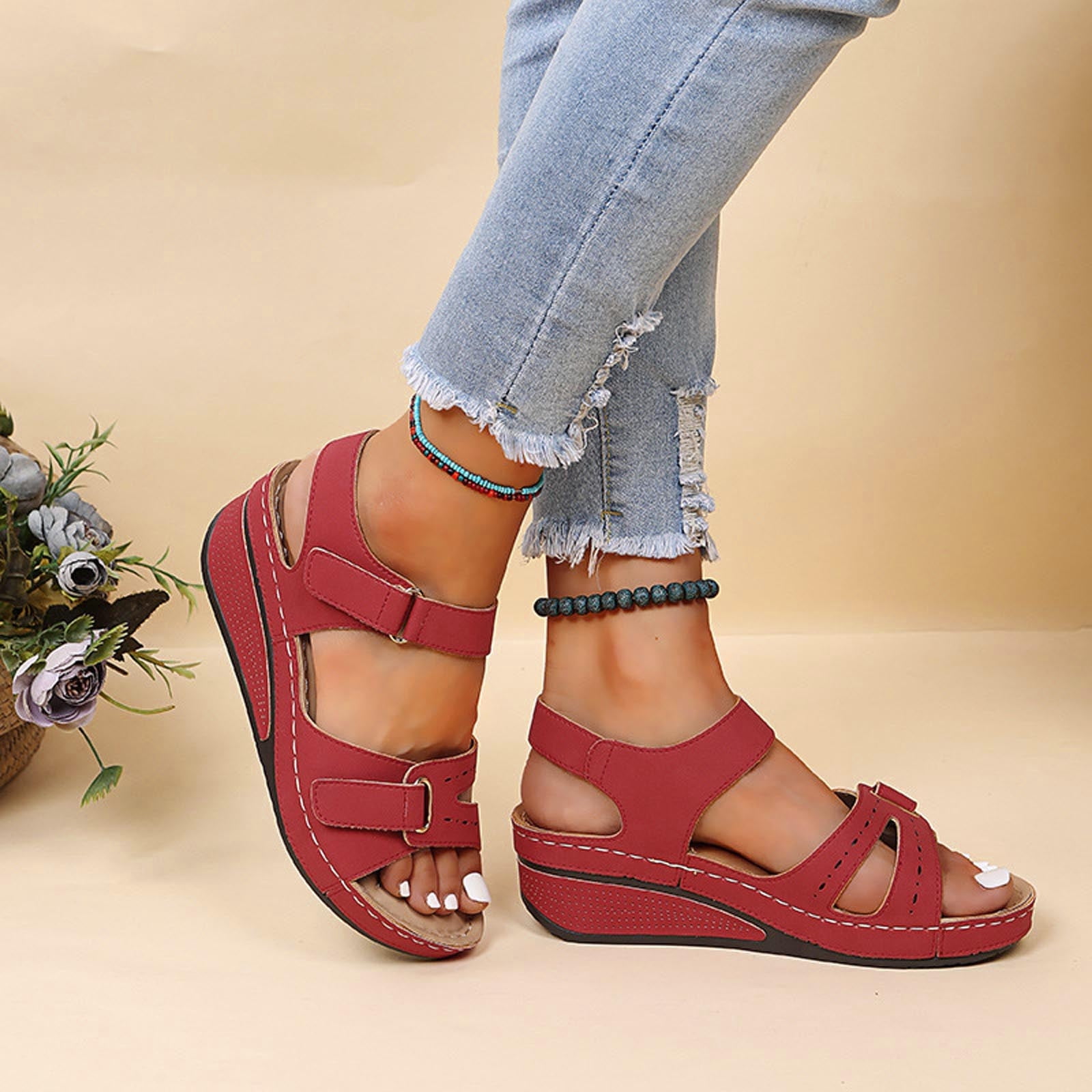 Women'S Sandals On Clearance Summer Ladies Slippers Casual Women'S Shoes Lightweight Platform Wedges Sandals Rollback