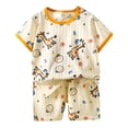 thumbnail image 3 of JCCXIN Girls Outfit Sets Toddler Baby Clothes Sets Soft Breathable Animal Print Round Neck Tops With Elastic Waist Pants Daily Spring Summer Casual Play Outfit Sets Lovely Dailywear, 3 of 3