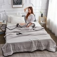 thumbnail image 5 of 100% Cotton Direct Cooling Blanket for Hot Sleepers，Full Size Lightweight Breathable Summer Blankets for Bed，for Sleeping， Hot Flashes Night Sweats(D，1 * Cool Ice Silk Solid Color Summer Cool Quilt）, 5 of 7