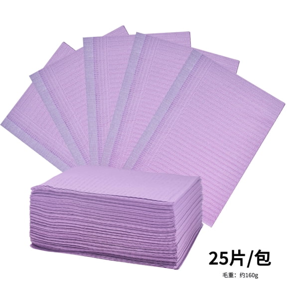 XmhyTop-A 25-Sheet Disposable Waterproof Nail Art Table Mat, 45x32cm Nail Tips Art Paper with PE Coating, Protective Workstation Mat for Nail Polish Glue,Purple