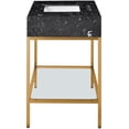 thumbnail image 6 of Meridian Furniture Marmo Black Engineered Stone Bathroom Vanity, 6 of 9