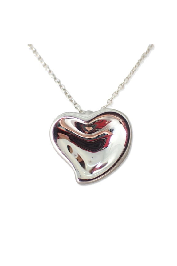 Pre-Owned TIFFANY 925 Carved Heart Pendant Necklace (Good)