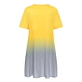 thumbnail image 5 of Homenesgenics Dresses for Women Womens Dresses Summer Women Summer Casual Short Sleeve Loose Dresses Gradient Dress Yellow S, 5 of 9