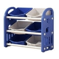 thumbnail image 1 of Luzkey Kids Toy Storage Organizer Storage Box with Bins 3 Tier Toy Storage Rack Playroom Furniture for Study Room Books Toys Storage Dark Blue, 1 of 8