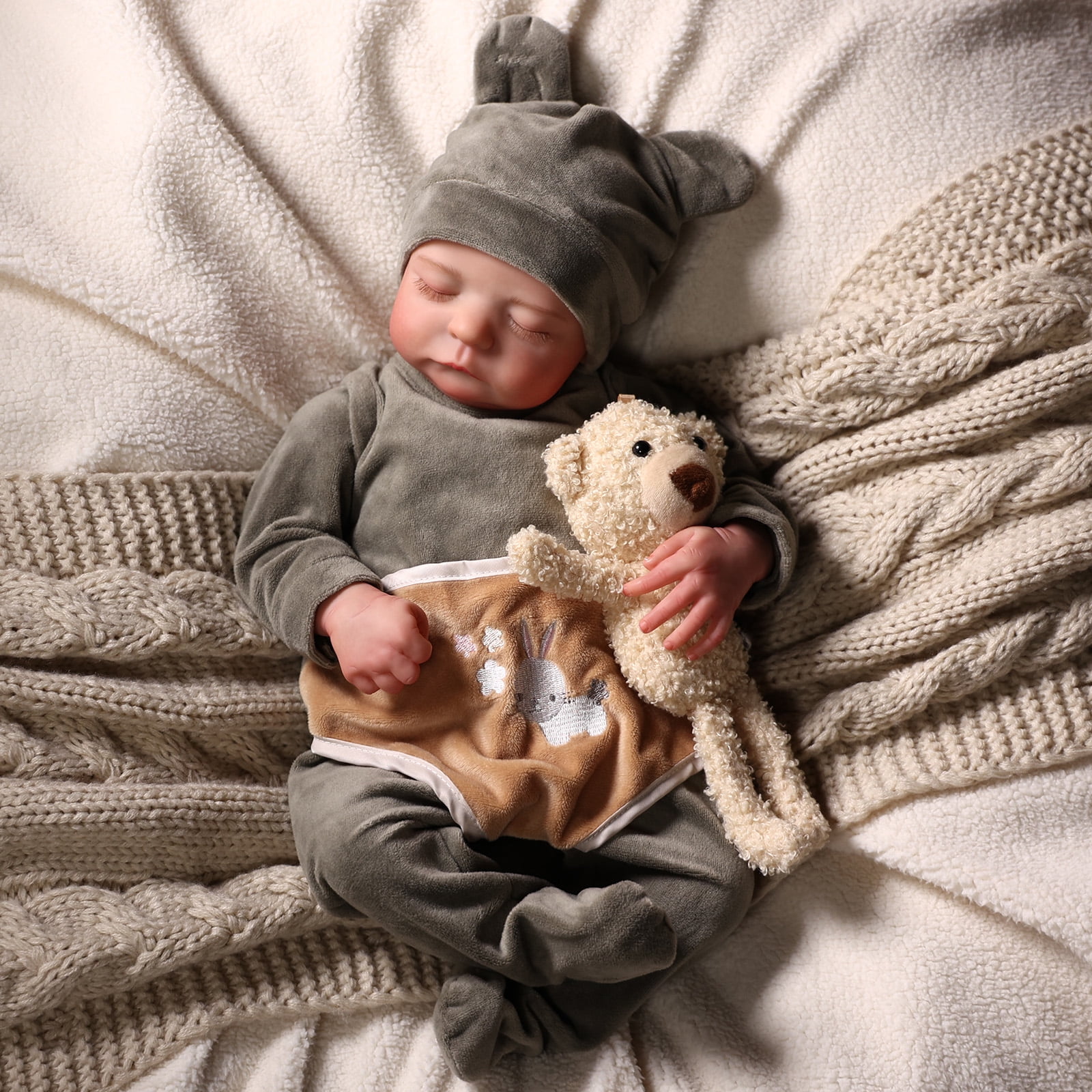 RSG Reborn Baby Dolls Boy 20 inch Newborn Baby Dolls Soft Body Real Life Baby Dolls with Toy Accessories