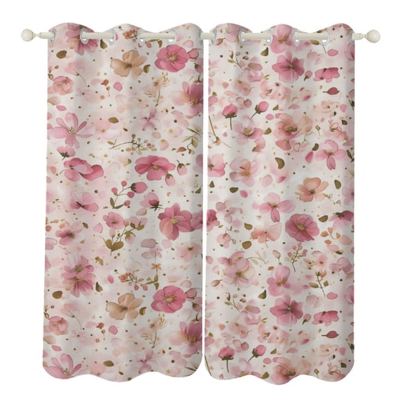 Floral Colorful Flower Curtains Watercolor Theme Window Curtains Grommet Blackout Drapes for Living Room Bedroom