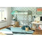 DHP Twin Metal Loft Bed, Silver