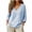 Light Blue, variant on QQZ Womens 3/4 Sleeve Shirts V Neck Checkered Pattern Roll Up Sleeve Tops Cotton Casual Summer Blouses Shirts