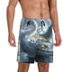 thumbnail image 2 of Balery Fantasy Swan Yacht Design Pantalones cortos de pijama de punto de algodón para hombre con cinturilla y bolsillos-3X-Large, 2 of 6
