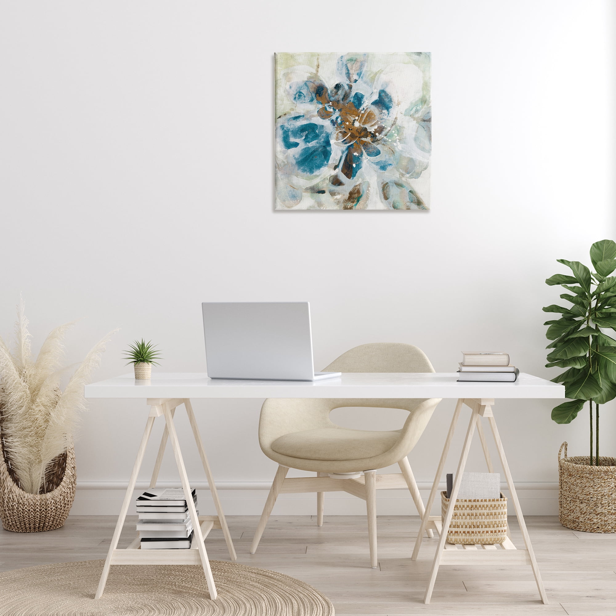 Stupell Industries Distorted Splatter Abstraction Abstract Painting Gallery Wrapped Canvas Art Print Wall Art, 24 x 24
