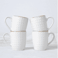 thumbnail image 4 of Coffee Mugs Sets for 6, 14 oz Mug Set, Coffee Cups with Handle for Coffee, Tea, a and Milk, Microwave and Dishwasher Safe, White Circle, 4 of 5