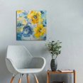 thumbnail image 5 of Fenyluxe Flowers Yellow Blue Print on Canvas Wall Decor for Bathroom Home Art Ready to Hang Room Decor Gift Idea 16x16in, 5 of 6