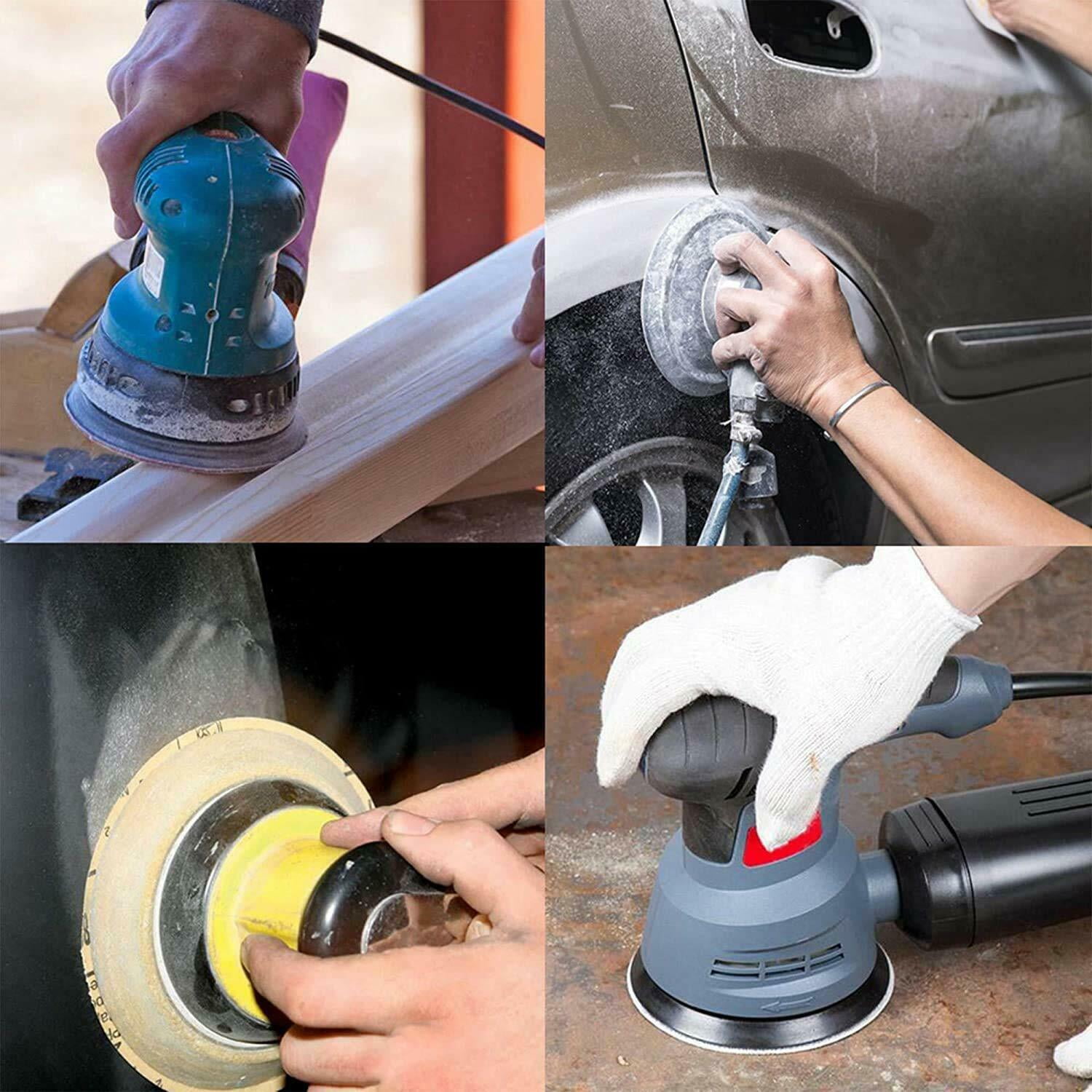 SATC 105 pack 5 inch 8-Hole Sanding Discs 60-400 Grit Hook and Loop Orbital Sander Sandpaper Pads