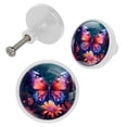 thumbnail image 2 of HemaKayy 4 Pack 1.3" Decorative Cabinet Knobs - Add Elegance to Your Handles and Pulls for Home, Kitchen, Bedroom, Furniture Decor - Unique and Exquisite Design - Purple Pink Butterfly Flowers, 2 of 5