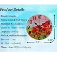 thumbnail image 2 of Dreamtimes 3D Red Poppy Flowers Field Round Wall Clock, 10 Inch Battery Operated Quartz Analog Quiet Desk Clock for Home,Office,School,Kitchen, 2 of 4