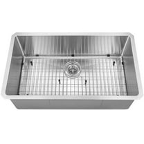 Magnolia Sinks Kitchen Sink Stainless Steel Undermount 32" x 19" 16 Gauge (32 inch Under-mount Single Bowl with Grid Set and Strainers) No Rimming