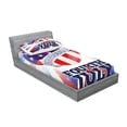 thumbnail image 2 of Ambesonne 4th of July Fitted Sheet & Pillow Sham Set, Patriotic Flag, Twinxl, Multicolor, 2 of 2