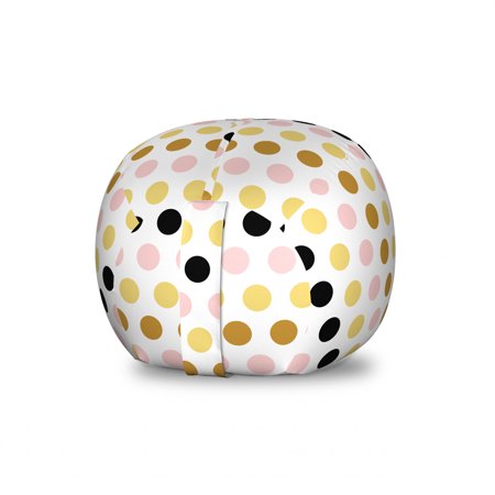 Polka Dots Storage Toy Bag Chair  Geometric Theme Symmetrical Rounds on Plain Backdrop  Stuffed Animal Organizer Washable Bag  Small Size  Coffee Multicolor  by Ambesonne
