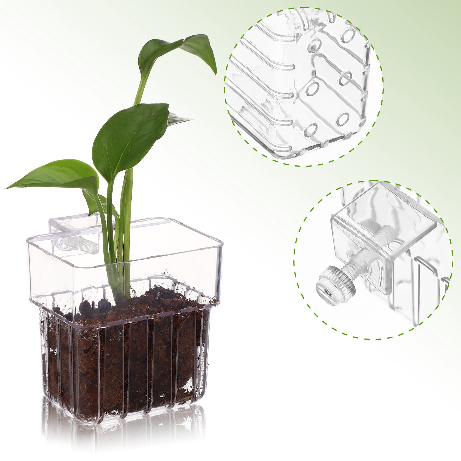 Siliaire 4Pcs Transparent Acrylic Aquarium Decor Cup Planter For Fish Tank Accessories 8.00X8.00X5.70Cm