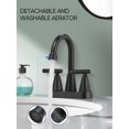 thumbnail image 3 of Grifo de baño Cobbe con 3 orificios y 4 pulgadas, juego de centro de mesa, color negro medianoche, 3 of 8