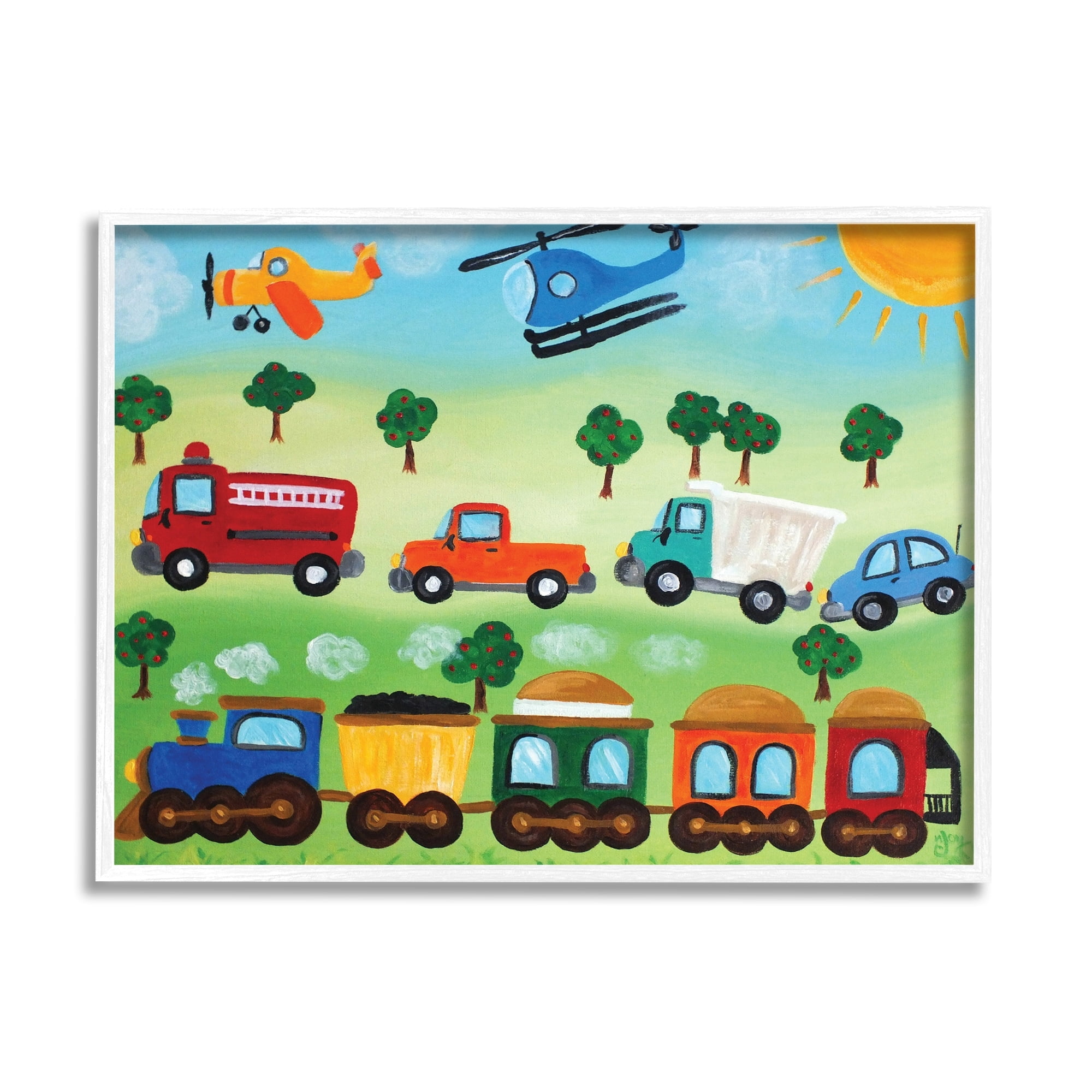 Stupell Industries Planes, Trains and Automobiles, 16 x 20,Design by nJoyArt