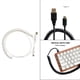 thumbnail image 5 of Cable USB-C tipo C en espiral de alta calidad para teclado mecánico, 6,6 pies, diámetro de cable de aproximadamente 4,5 mm. blanco, 5 of 7