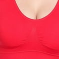 thumbnail image 5 of Workout Bra Women Fashion No Underwire Wireless Yoga Sports Bra V-Neck Back-Smoothing Bra Feature Hook and Eye Closure Longline Bra Style Y-180 , Red L, 5 of 5