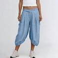 thumbnail image 6 of cfhntfmh Womens Wide Leg Capris Yoga Pants Croppedped Workout Baggy Pants Oversized Athletic Gym Pant with Pockets Vacation Outfits, 6 of 7