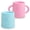 Pink and Blue, variant on PopYum Silicone Training Cup 2-Pack for Baby and Toddler, tumbler (mint green, pastel pink)
