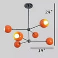 thumbnail image 2 of Stilnovo Style Sputnik Light 6 Light Raw Brass Chandelier Italian Style Orange, 2 of 5