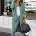 thumbnail image 4 of Baqcunre Plus Size Tops For Women Women'S Casual Long Sleeve Draped Open Front Knit Pockets Long Cardigan Jackets Sweater Womens Tops Winter Coats For Women Green M, 4 of 9