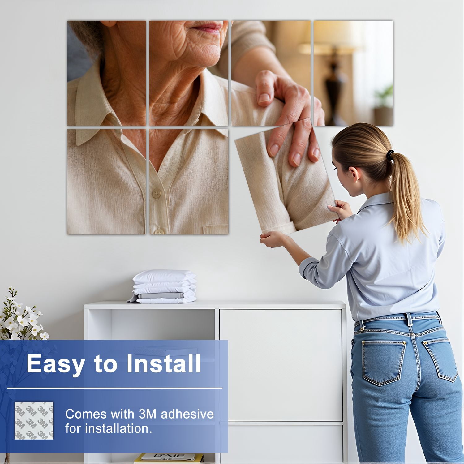 8 Pack Art Acoustic Panels Sound Absorbing doctor patient support recovery loving Decorative Soundproof Wall Panels Self Adhesive for Clinic Hospital 48"x32"