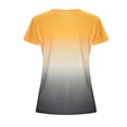 thumbnail image 4 of Askfv Womens Casual Summer O-Neck T-Shirt Gradient Printed Blouse Short Sleeve Shirt Tunic Top, 4 of 5