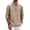Khaki, variant on Satingcolo Linen Henley Shirts for Men V Neck Long Sleeve Band Collar Button Shirts Casual Breathable Vacation Hippie Top,White L