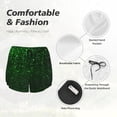 thumbnail image 4 of Salouo Green Sparkling Print Women's 2 in 1 Running Shorts Double-Layer Shorts Athletic Workout Gym Yoga Shorts Running Shorts for Women-Large, 4 of 7
