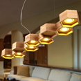thumbnail image 2 of Lámpara colgante de madera para sala de estar, dormitorio, lámpara geométrica, nido de abeja, comedor, vestíbulo, adorno para el hogar, luz colgante, 2 of 5