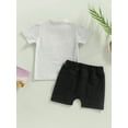 thumbnail image 4 of hirigin Baby Boys 2Pcs Summer Outfits, Short Sleeve Cow Letter Print T-Shirt + Knot Front Shorts Set, 4 of 9