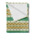 thumbnail image 2 of Colorful Soft Flannel Fleece Throw Blanket, Colorful Local Motif Pattern Print, Cozy Plush for Indoor and Outdoor Use, 50" x 70", Pistachio Green Orange, by Ambesonne, 2 of 5