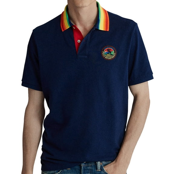 Polo Ralph Lauren Mens Classic Fit Sportsman Polo Shirt (XSmall, Navy)