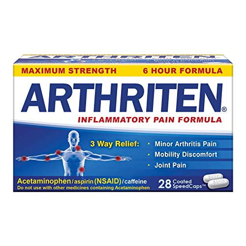 Arthriten Inflammatory Pain Formula Caplets with 3 Active Ingredients Aspirin, Acetaminophen